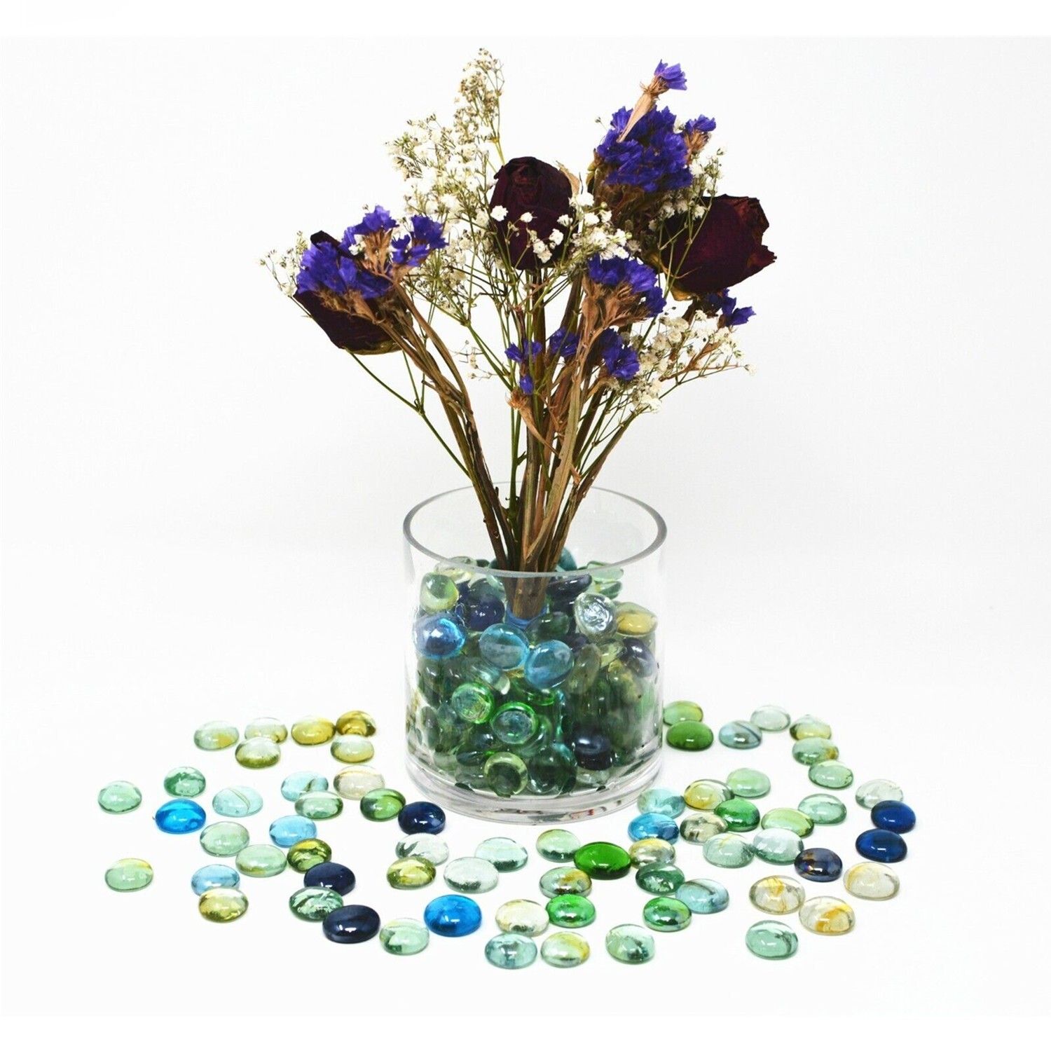 1200 Pcs Mixed Color Large Glass Gems, Pebbles, Mosaic Tiles, Marble Vase Filler