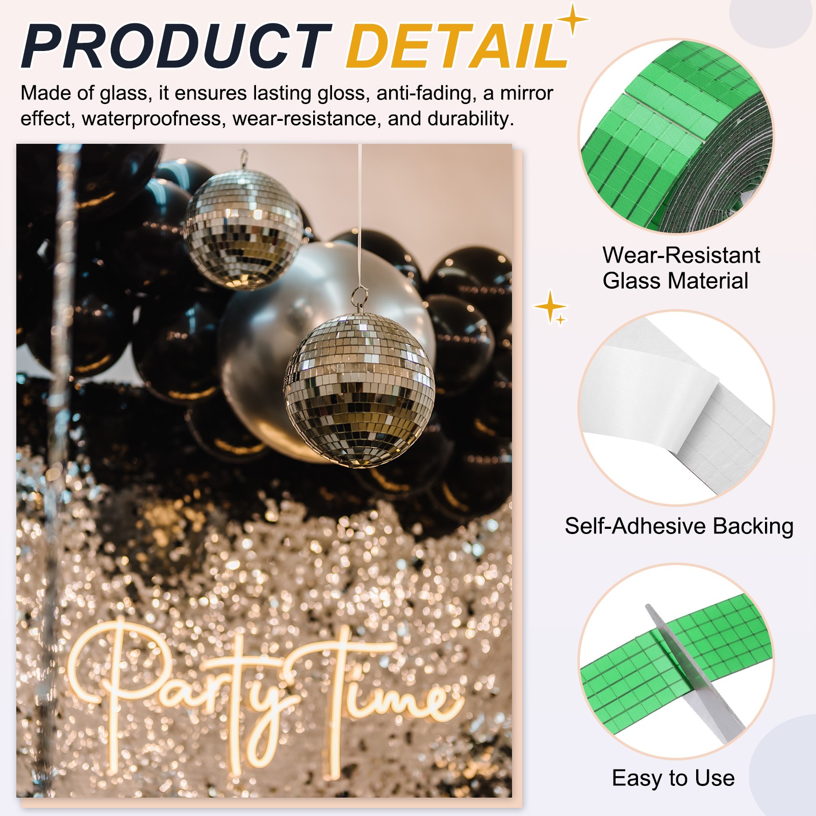 2500Pcs 5x5mm Green Self Adhesive Mirrors Mosaic Tiles Mosaic Sticker