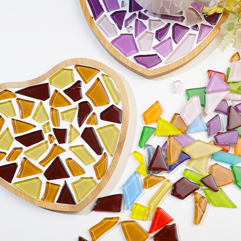 200g DIY Crystal Crush Glass Mosaic Tiles Irregular Craft Supplies Mosaic Decor