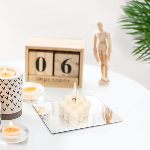 50 Pack Square Glass Mirror Tiles, 4×4 Inch Small Decorative Glass Mirror