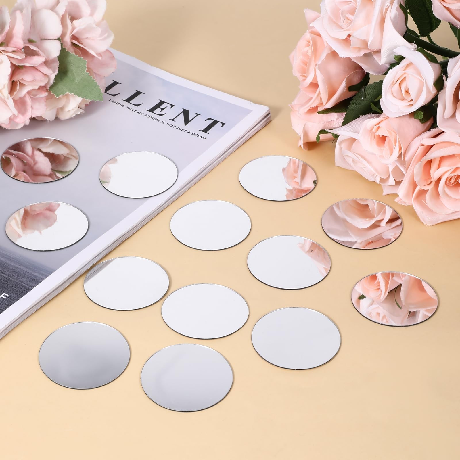Mini Size Acrylic Round Mirror Adhesive Small Round Mirror Circles Craft Mirror