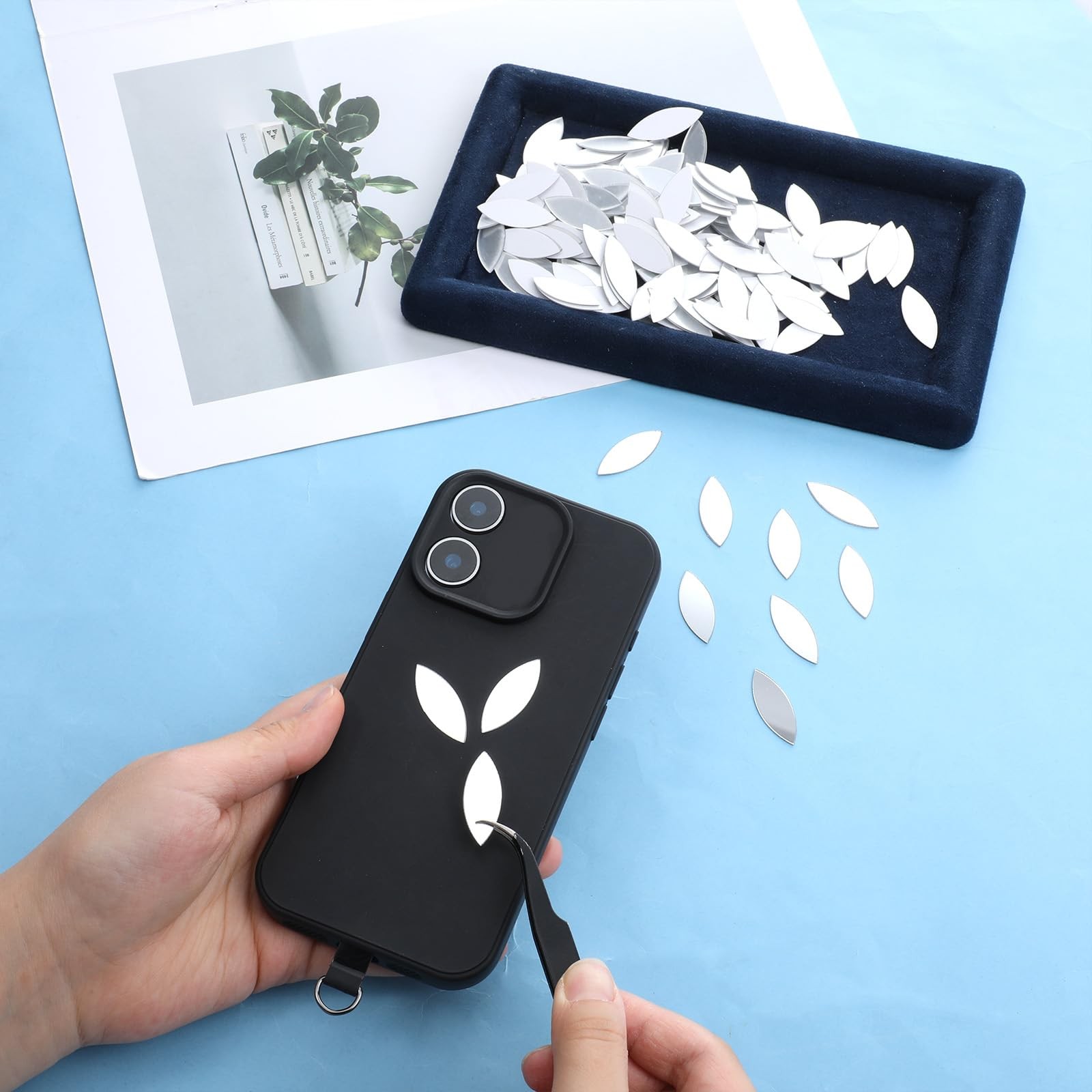 Leaf Shape Small Mirrors for Crafts, 200pcs 0.5×1 Inch Craft Mirrors Mirror T…