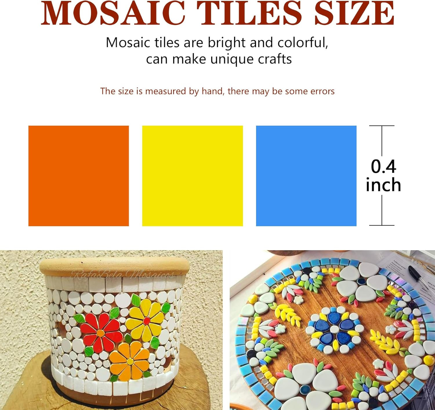 1000 Pcs Mosaic Tiles, Glass Mosaic Tiles for Crafts Bulk, Stained Mosaic Gla…